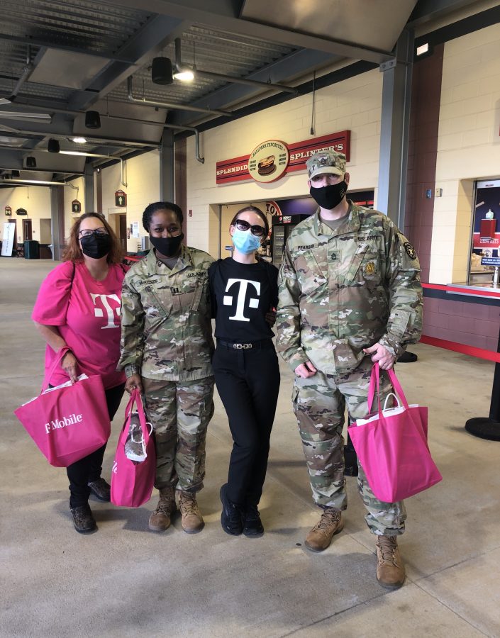 TMobile staff with Armed Forces